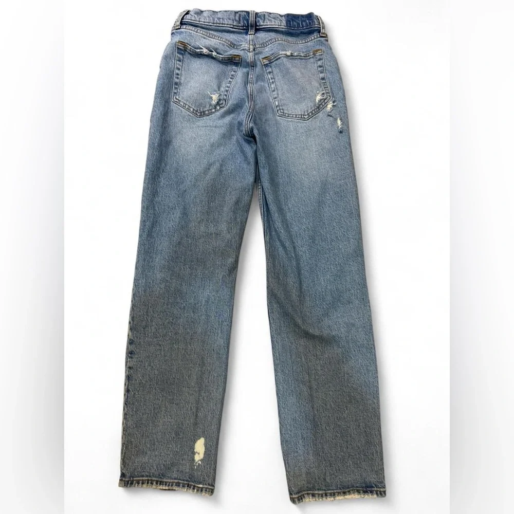Abercrombie & Fitch The Dad High Rise Distressed Straight Leg Jeans 28/6R